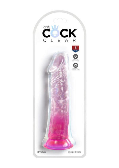 King Cock Clear 8 Inch Dildo with Suction Base Realistic And Strap-On