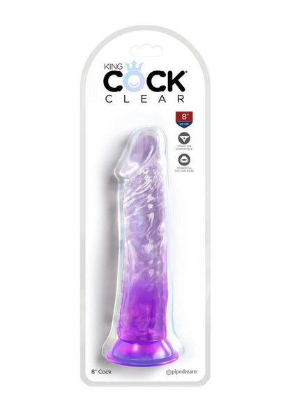 King Cock Clear 8 Inch Dildo with Suction Base Realistic And Strap-On