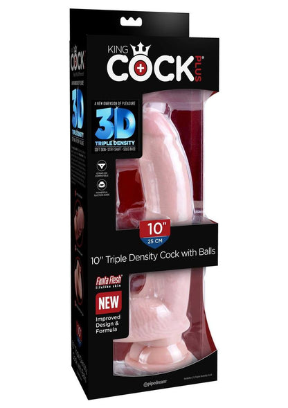 King Cock Plus Triple Density Dildo With Balls Realistic Pleasure