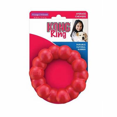 Kong Ring Durable Natural Rubber Chew Toy for Large Dogs 13cm
