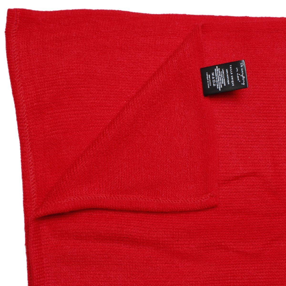DST Sorority Red Knit Ivory Fur Ruana Scarf Wrap