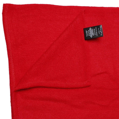 DST Sorority Red Knit Ivory Fur Ruana Scarf Wrap