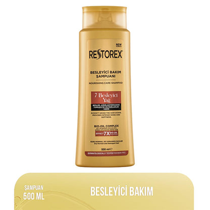 Restorex Nourishing Shampoo with 7 Oils - Moisturizing Shampoo for Dry, Damaged Hair - 500ml