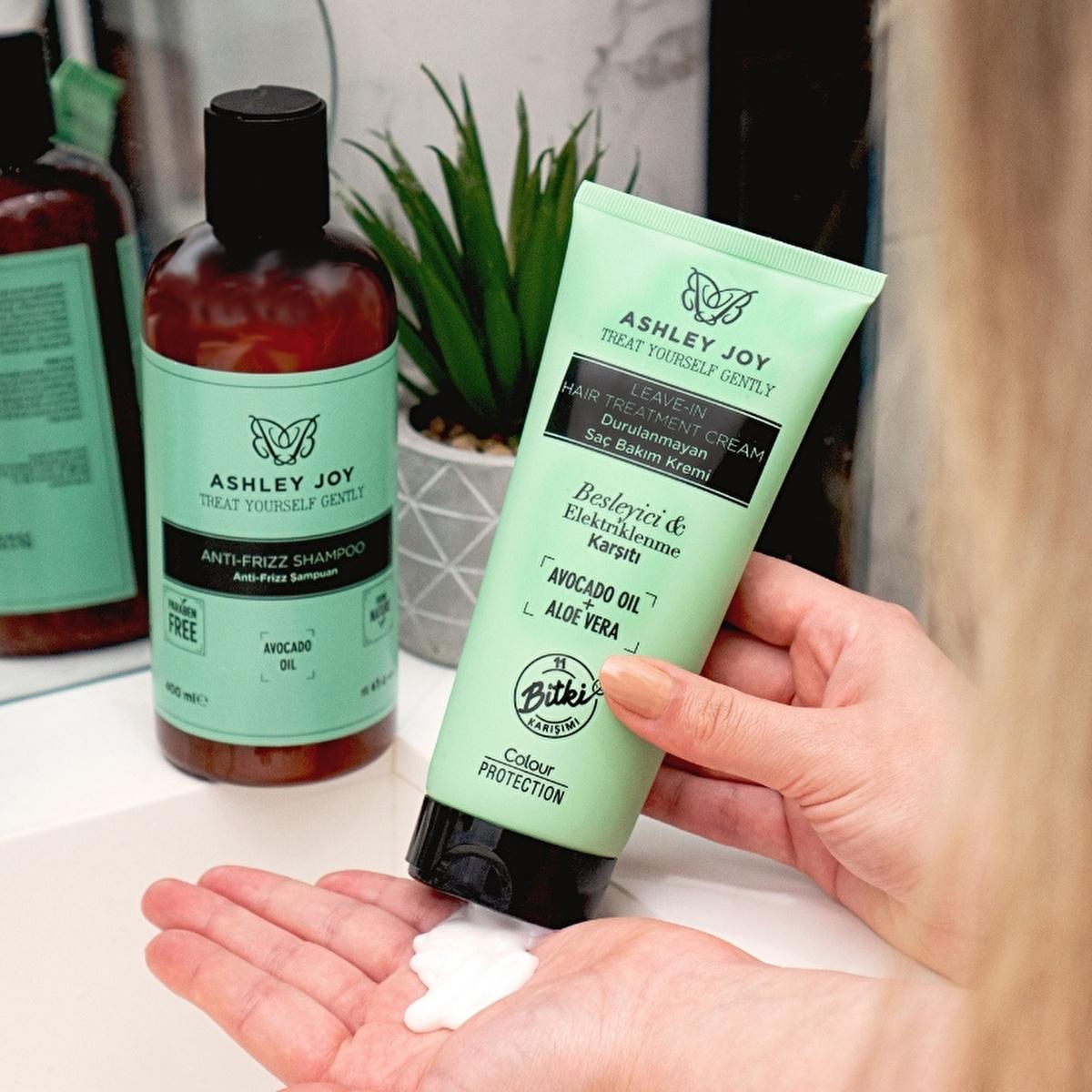 Ashley Joy Leave-In Hair Conditioner: Moisturizing Cream for Frizz Control &amp; Color Protection with Avocado Oil &amp; Aloe Vera - 150ml