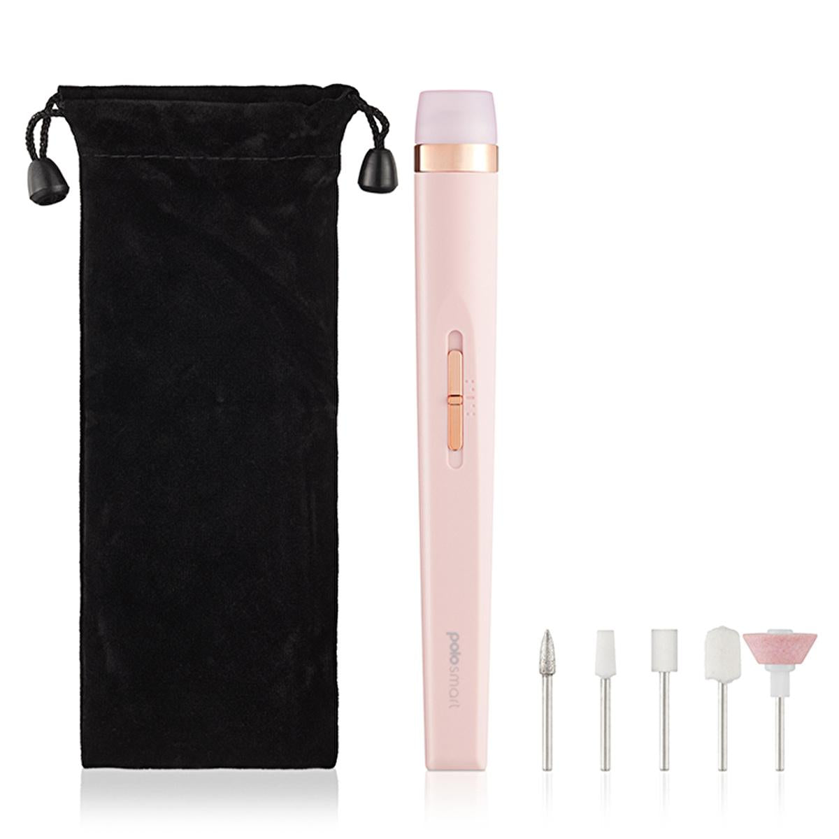 Polosmart Electronic Nail Care Set - Rechargeable Manicure &amp; Pedicure Kit with 5 Interchangeable Heads