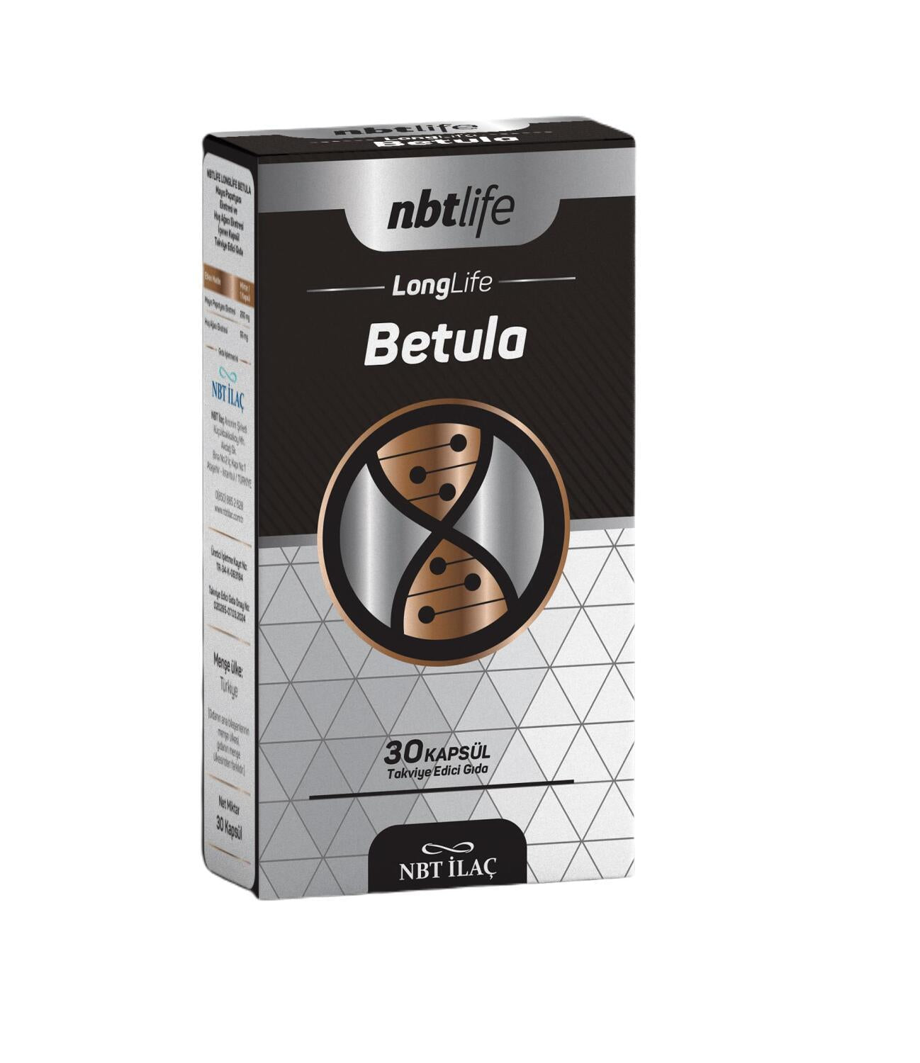 NBTLife Longlife Betula: Natural Immune Support &amp; Antioxidant Supplement Capsules - 30 Count