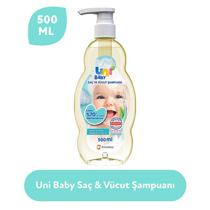 Uni Baby Shampoo 500ml - Natural, Hypoallergenic, Moisturizing Baby Care