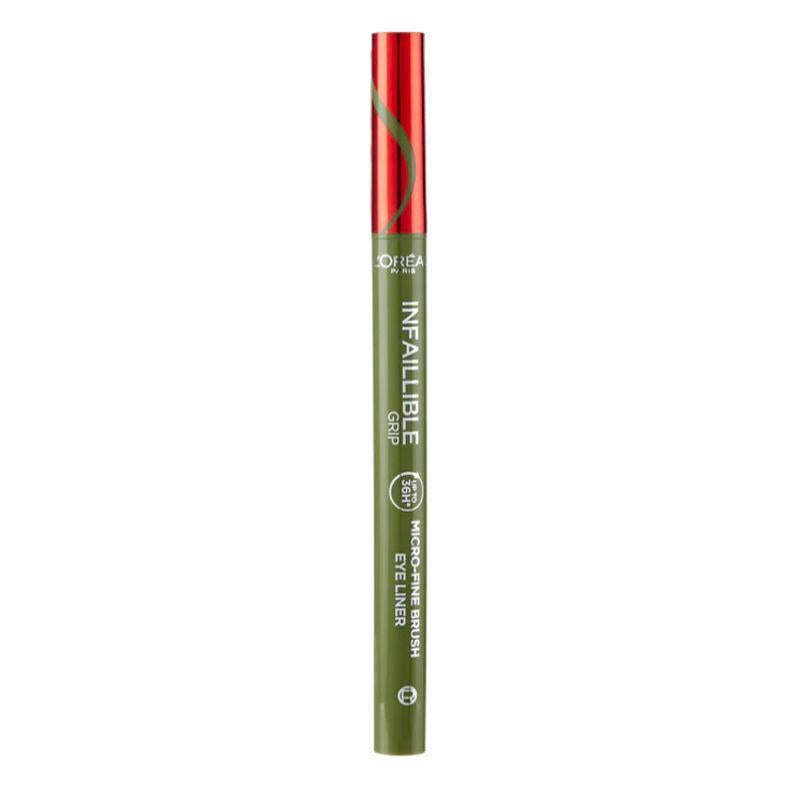 Loreal Paris Infaillible Sage Green Eyeliner: 36H Grip Micro-Fine, Smudge &amp; Waterproof Precision for Sensitive Eyes