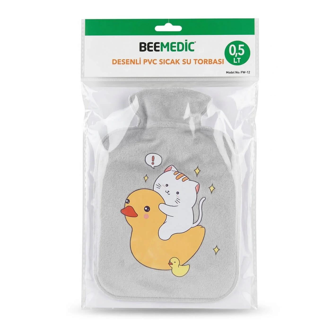Beemedic Plush Covered Mini Hot Water Bottle 0.5L