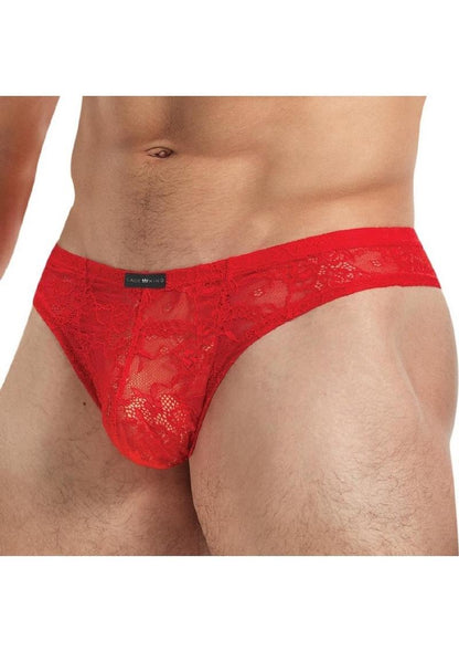 Lace King Low Rise Brazilian Brief Sheer Lace Elegance for Men
