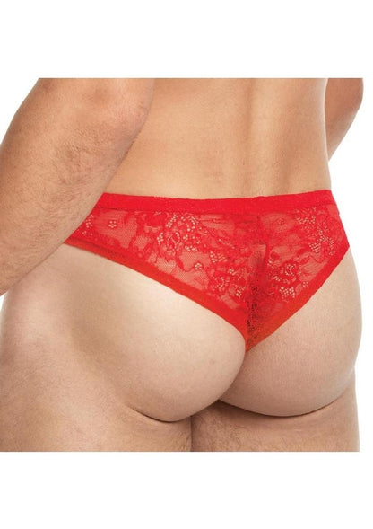 Lace King Low Rise Brazilian Brief Sheer Lace Elegance for Men