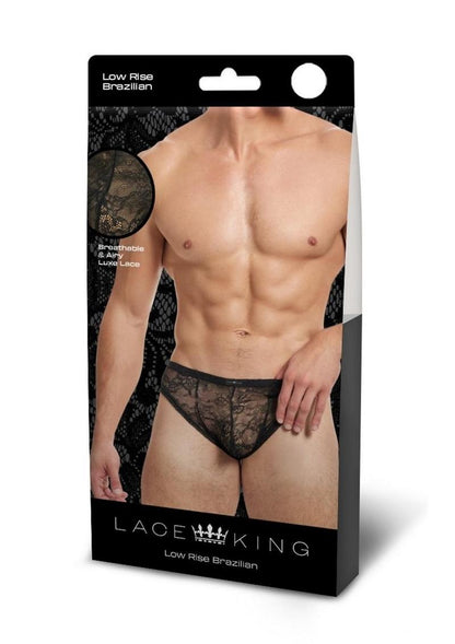 Lace King Low Rise Brazilian Brief Sheer Lace Elegance for Men