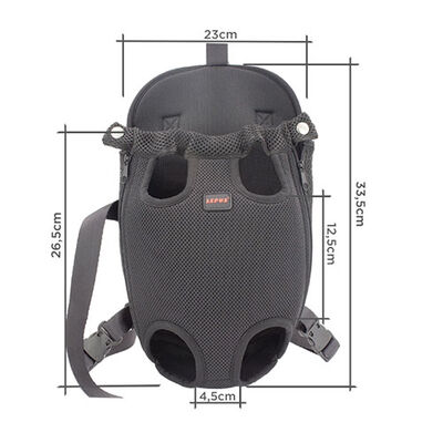Lepus Space Dog Front Carrier Mesh Travel Bag Black X-Small