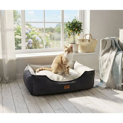 Lepus Dolce Premium Pet Bed Soft Baby Face Fabric Grey Medium