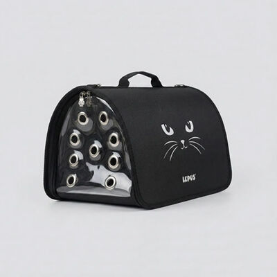 Lepus Fly Bag Cat Pattern Pet Carrier Black 25x40x25 cm
