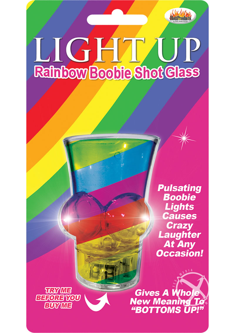 Light Up Rainbow Boobie Shot Glass Pulsating Colorful Fun