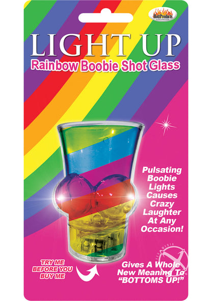 Light Up Rainbow Boobie Shot Glass Pulsating Colorful Fun