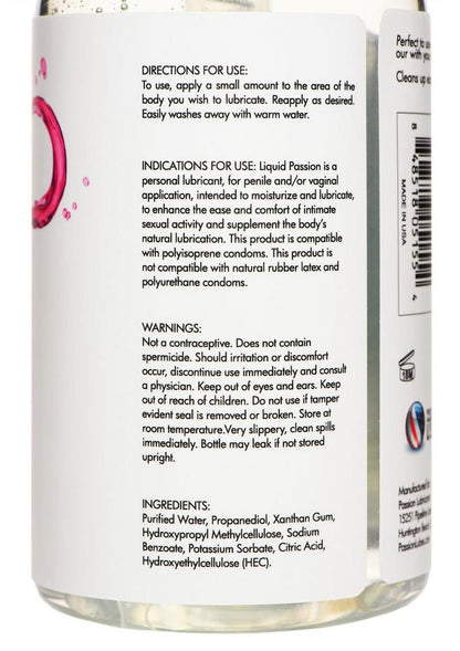 Liquid Passion Natural Water Based Lubricant