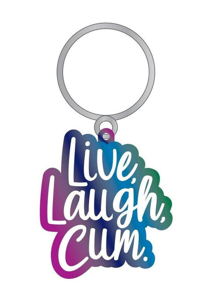 Live, Laugh, Cum. Enamel Keychain