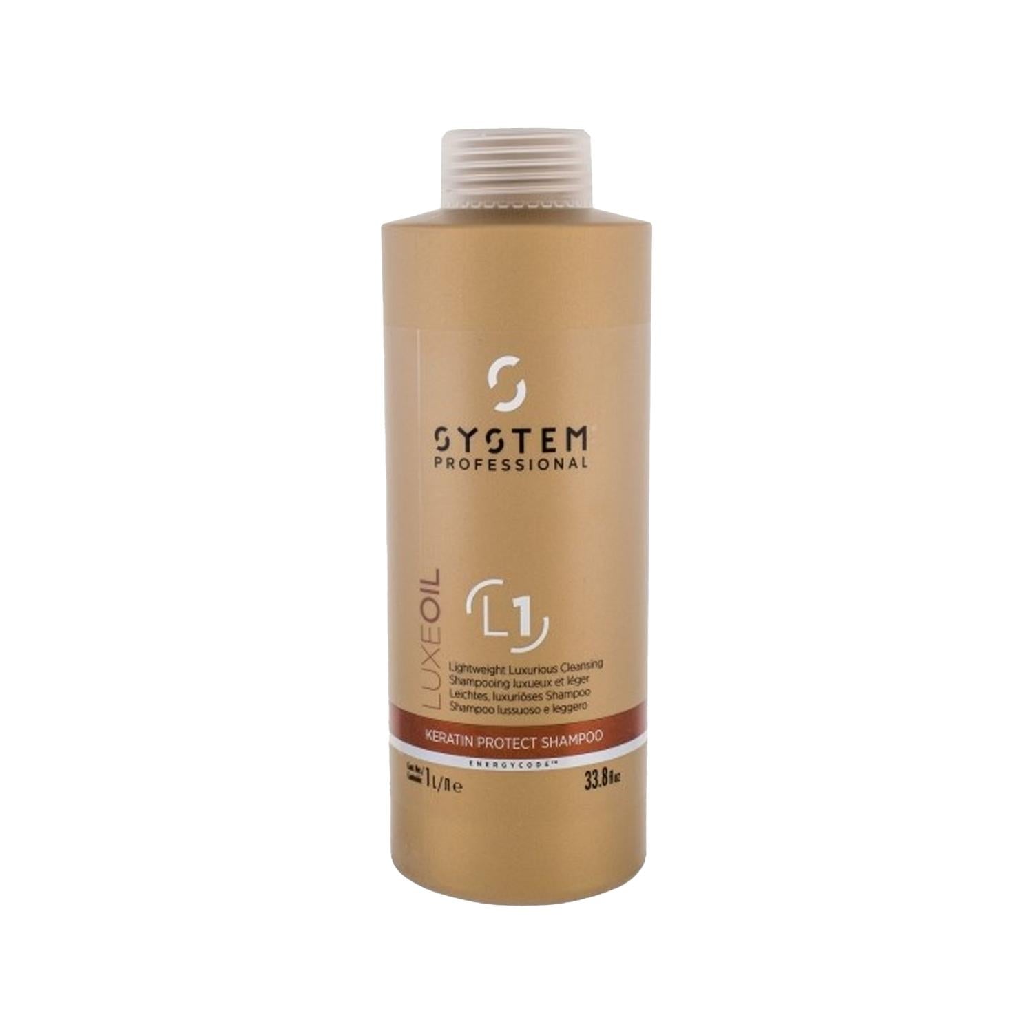 Wella System Professional Luxe Oil Keratin Protective Shampoo 1000ml - Nourishes, Repairs &amp; Strengthens Hair