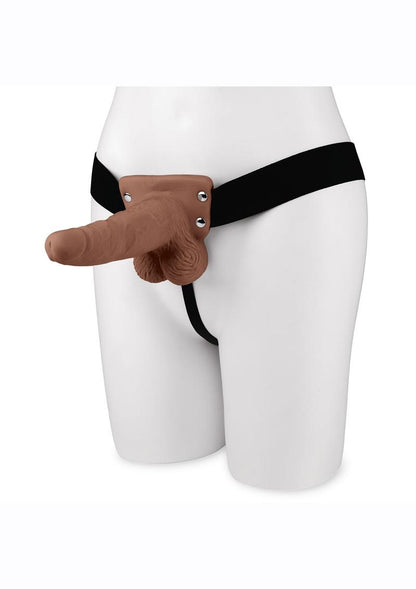 Lux Fetish 6in Rechargeable Strap-On with Balls Unisex And Adjustable