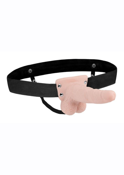 Lux Fetish 6in Rechargeable Strap-On with Balls Unisex And Adjustable