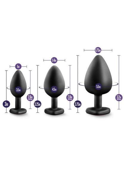 Luxe Bling Butt Plugs Training Kit With Red Gems