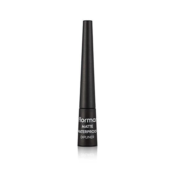 Flormar Matte Waterproof Dipliner Liquid Eyeliner - Long-Lasting, Intense Black, Waterproof Makeup for Women