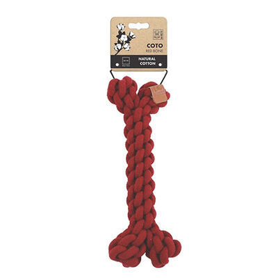 M-Pets Coto Red Braided Cotton Bone Dog Toy 30 cm