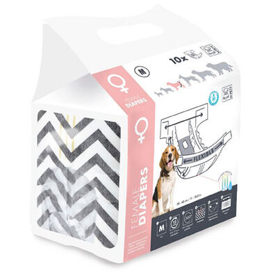 M-Pets Female Dog Diapers Leak-Proof Protection Medium 10 Count