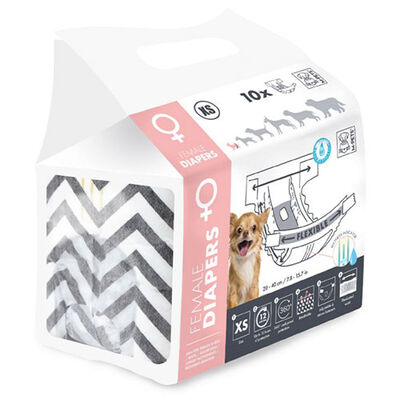 M-Pets Female Dog Diapers Leak-Proof Comfort X-Small 10 Count