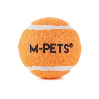 M-Pets Hop Tennis Ball Dog Toy Durable Orange 3-Pack 6.4cm