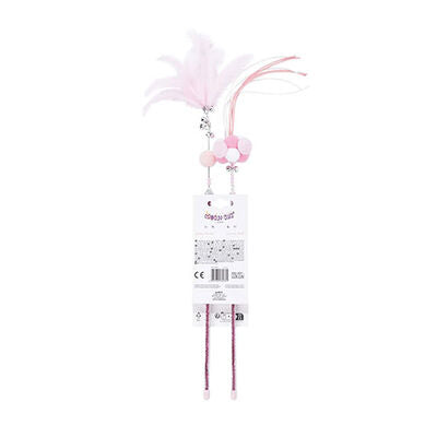 M-Pets Mooncat Interactive Feather Wand Set Pink 2-Pack 40cm