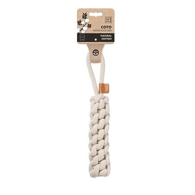M-Pets COTO Loop Bar Braided Cotton Dog Toy White 34cm