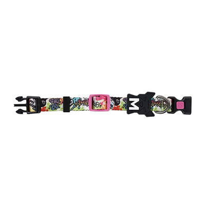 M-Pets Urban Style Graffiti Adjustable Dog Collar Medium 30.5-50.8cm