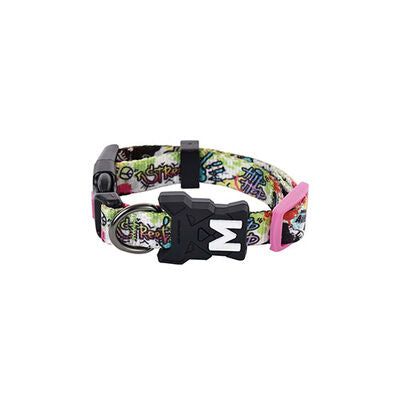 M-Pets Urban Style Graffiti Adjustable Dog Collar Small 22.9-35.6cm