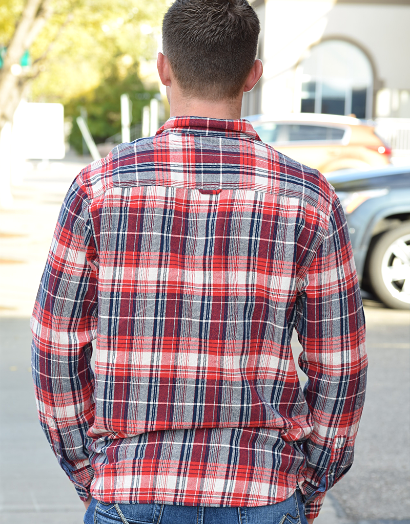 Plaid Cuff Long Sleeve Top