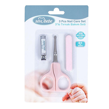 Sevi Bebe Baby Nail Care Set - Safe &amp; Effective Trimming for Infants - 3 Piece Set