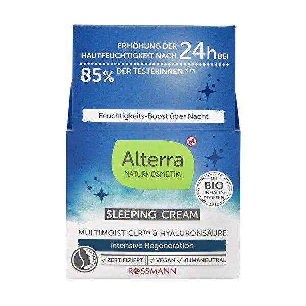 Alterra Night Cream: Intense Moisture &amp; Overnight Skin Repair - Vegan, Natural Skincare with Hyaluronic Acid &amp; Almond Oil - 50ml