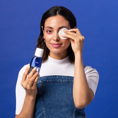 Nivea Eye Makeup Expert: Dual Phase Gentle Eye Makeup Remover - Effectively Removes Waterproof Mascara, Protects Lashes - Biotin Enriched, Silicone &amp; Microplastic Free