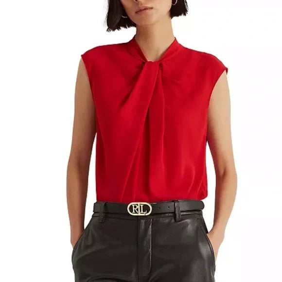 Lauren Ralph Lauren Georgette Short Sleeve Blouse, Size 14