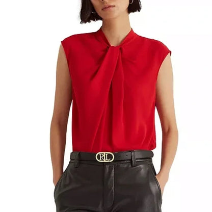 Lauren Ralph Lauren Georgette Short Sleeve Blouse, Size 14