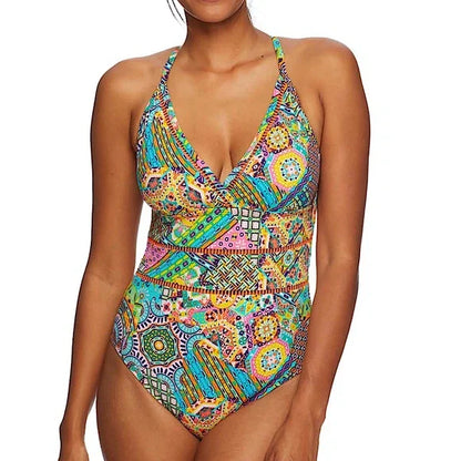 Bleu Rod Beattie Womens Seriously Sunny Wire-Free One-Piece, Size 14