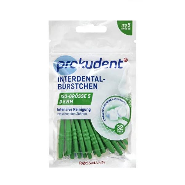 Prokudent Interdental Brush - Natural Bristles, Gentle Oral Care for Dental Bridges &amp; Tight Spaces (32 Pieces)
