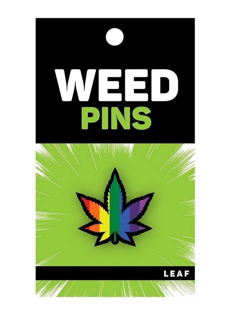 Weed Leaf Rainbow Enamel Pin