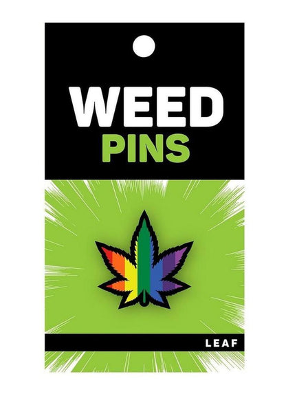 Weed Leaf Rainbow Enamel Pin