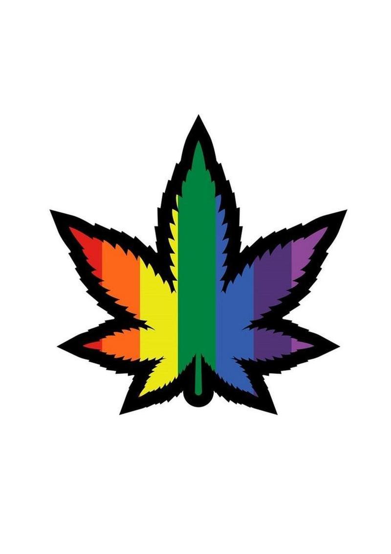Weed Leaf Rainbow Enamel Pin