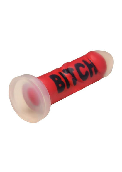 Master Series Bitch Silicone Dildo Bold Red &amp; Black Design