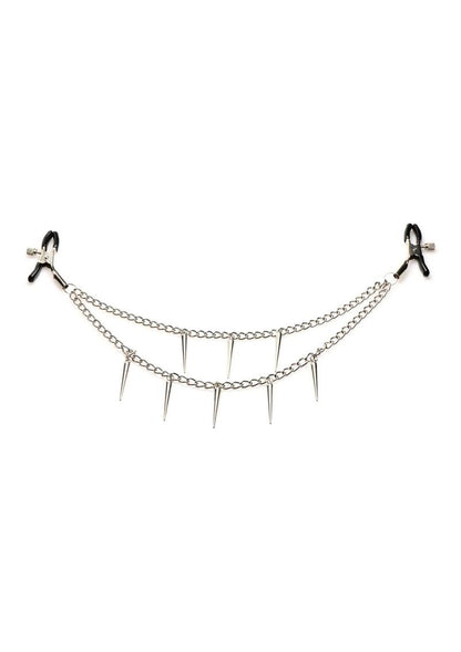 Master Series Daggers Double Chain Nipple Clamps - Spiked Pleasure