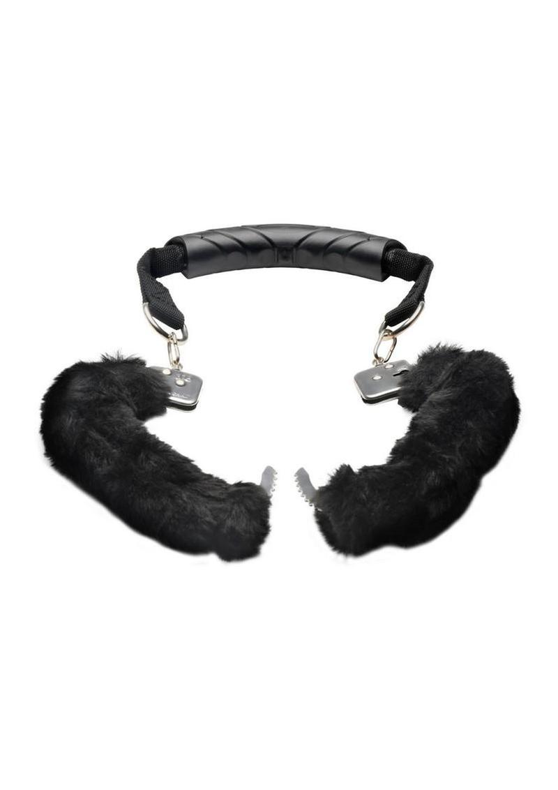 Master Series Furry Handcuffs with Handle